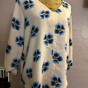 Floral V-Neck Women's Top